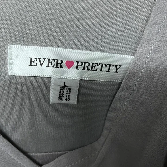 Ever Pretty Dress Gray Maxi Sleeveless Evening Gown Formal Party Large 3002 - Picture 4 of 9